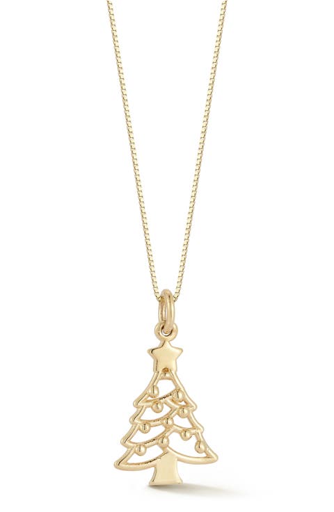 <p>14K Gold Christmas Tree Pendant Necklace</p>