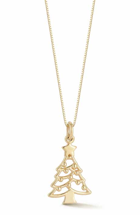 Ember Fine Jewelry <p>14K Gold Christmas Tree Pendant Necklace</p>