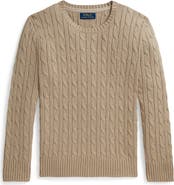 Polo Ralph Lauren Kids' Cable Stitch Combed Cotton Sweater