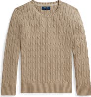 Polo Ralph Lauren Kids' Cable Stitch Combed Cotton Sweater