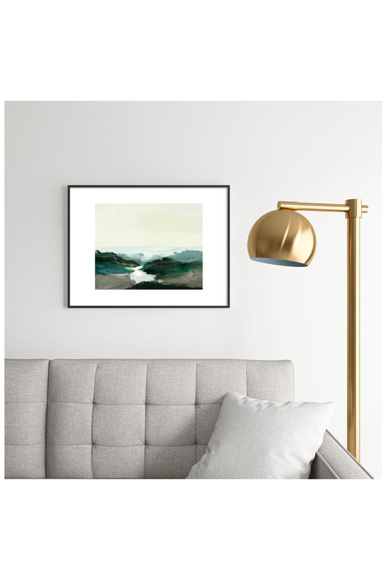 Highland View Framed Art Print, Alternate, color, BLACK TONES