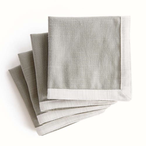 Napa Home & Garden Fernbrook Cocktail Napkins Set Of 4 In Gray