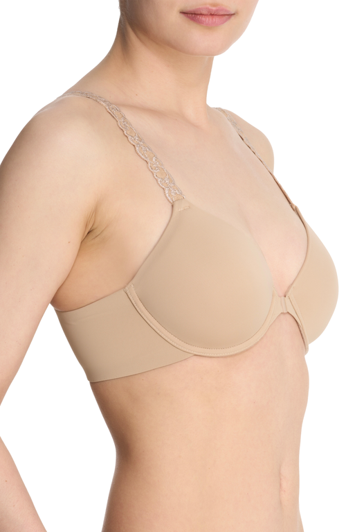 Natori Pure Luxe Covertible Front Close Underwire Bra In Cafe