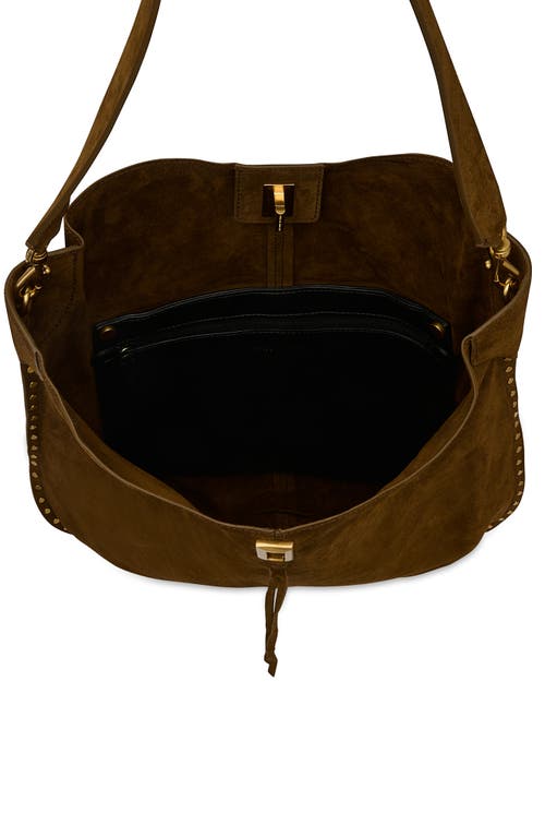 Rebecca Minkoff Slim Darren Suede Hobo Bag In Brown