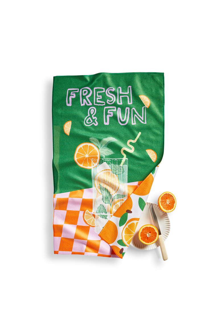 Super Absorbent Kitchen Towel Fresh and Fun Multi Dishtowel 80% Recycled Polyester 18x30 in, Main, color, Multicolored