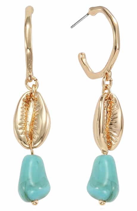 Cowrie Shell Drop Earrings