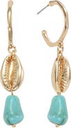 Ettika Cowrie Shell Drop Earrings