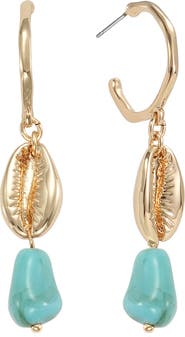 Ettika Cowrie Shell Drop Earrings