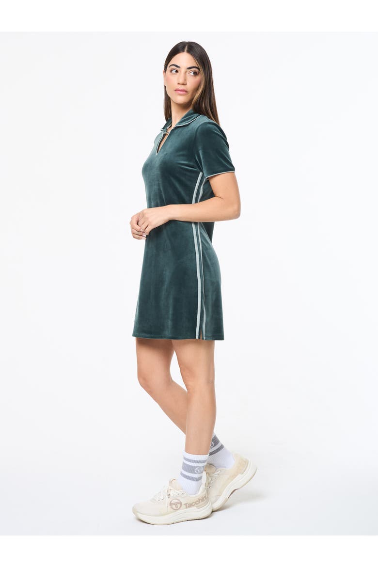 Lina Velour Dress, Alternate, color, GREEN GABLES