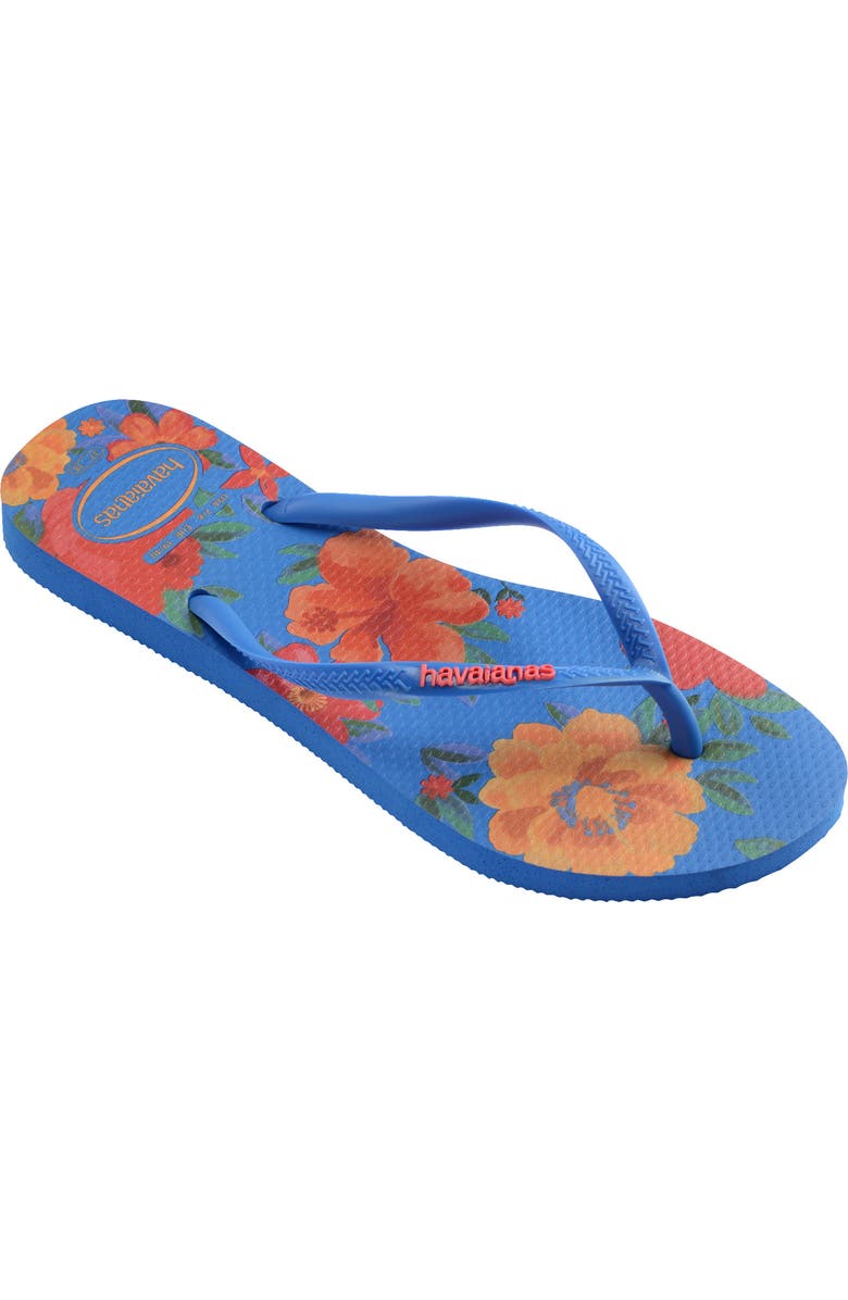 Havaianas Slim Summer Bliss Flip Flop, Main, color, Brilliant Blue