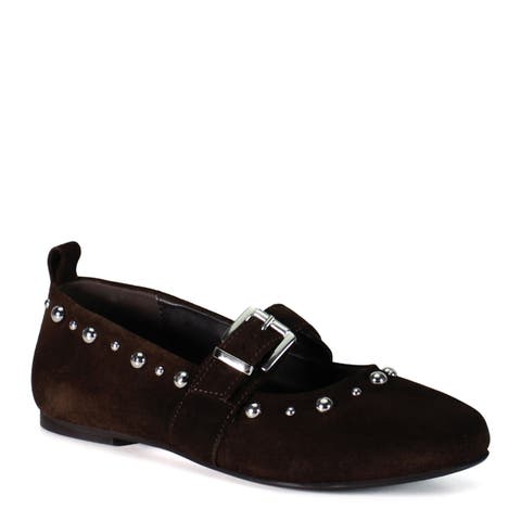 EXEC UTIVE Suede Mary Jane Flat