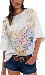 Free People Heirloom Paisley Print Oversize T-Shirt