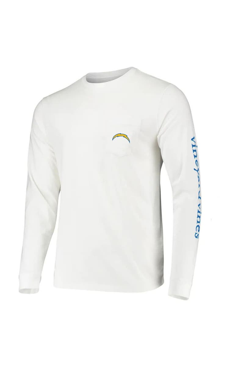 vineyard vines Men's Vineyard Vines White Los Angeles Chargers Whale Helmet Team Long Sleeve T-Shirt, Alternate, color, 