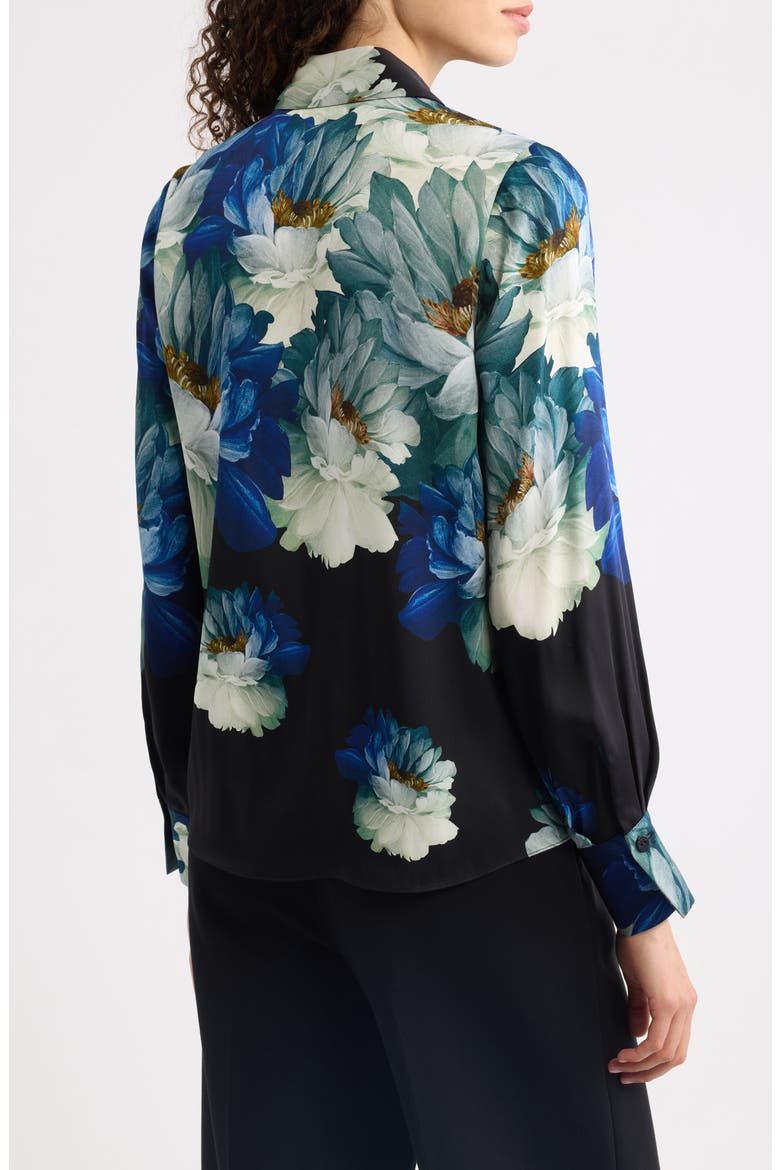 The Madeline Print Silk Blend Shirt, Alternate, color, TWILIGHT FLORAL