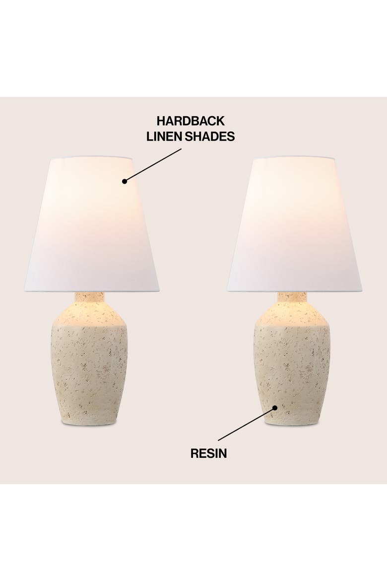 Xander 19.5" Minimalist Scandinavian Concrete Effect Resin/Iron Ginger Jar LED Table Lamp, Alternate, color, Matte Cream