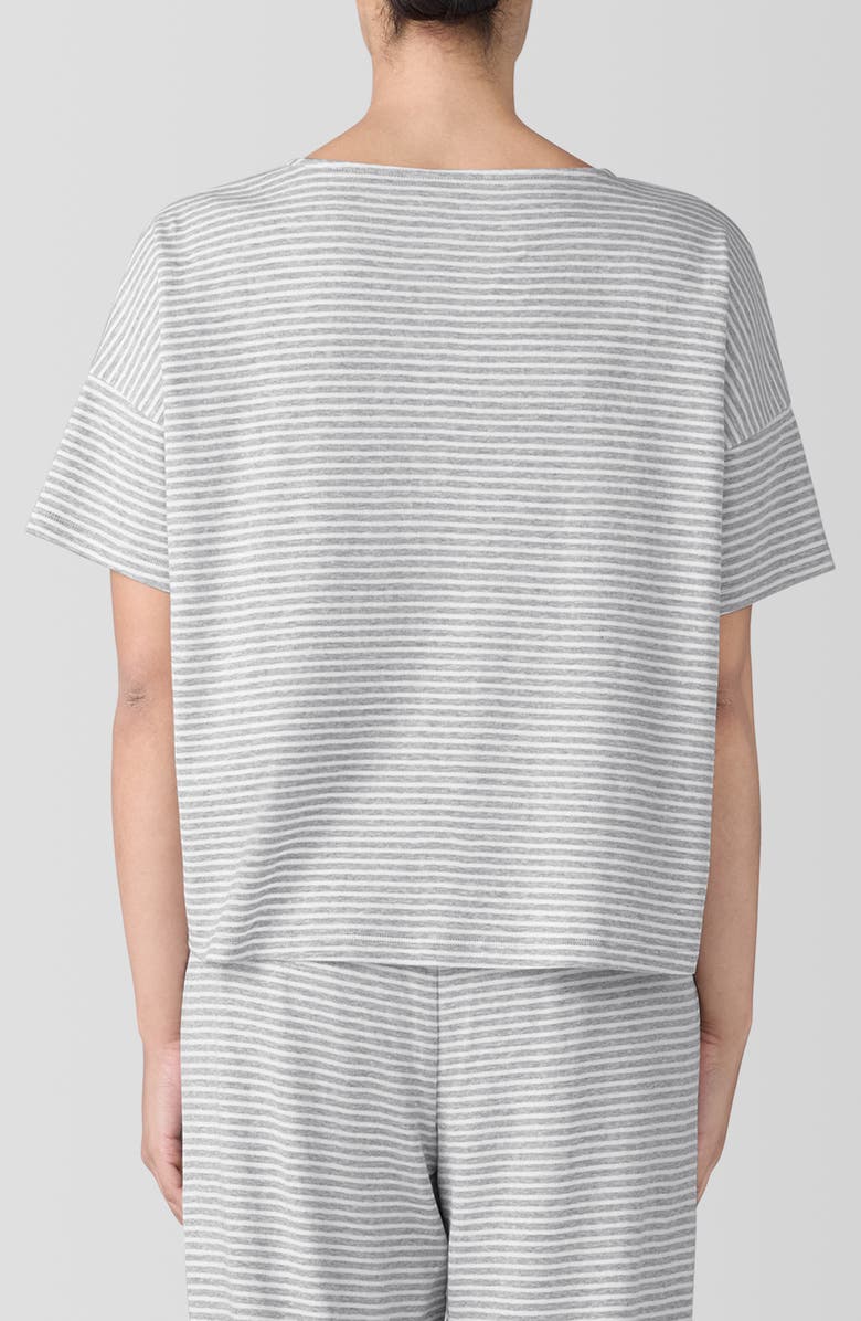 EILEEN FISHER SLEEP Stripe Relaxed Fit Organic Cotton Pajama Top, Alternate, color, 