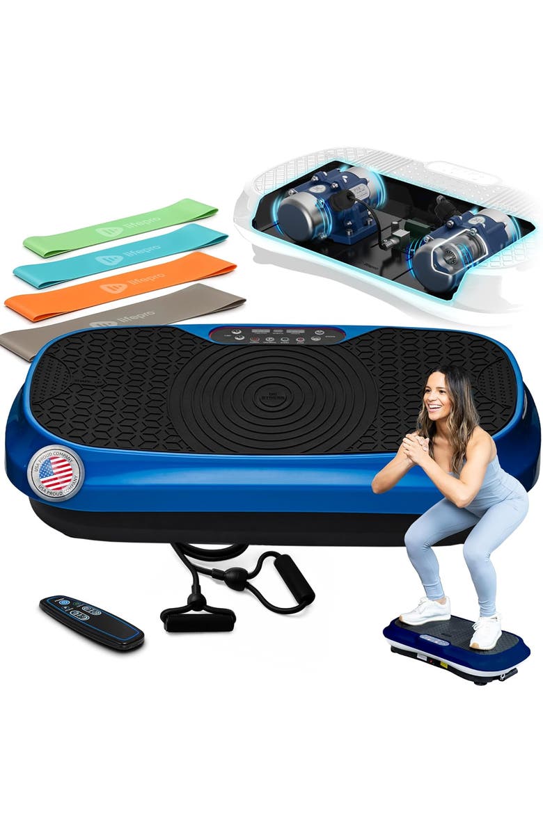Lifepro Waver Mini Vibration Plate Exercise Machine for Muscle Toning & Recovery, Main, color, Blue
