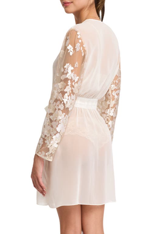 Rya Collection Vija Sheer Robe & Thong Set In Ivory