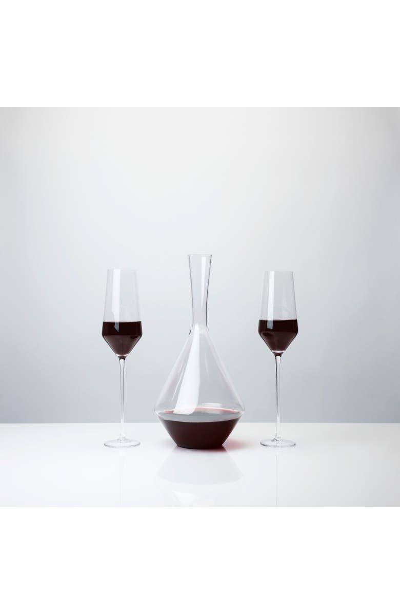 Viski Raye Crystal 3-Piece Angled Bordeaux Decanter and Wine Glass Set, Alternate, color, Clear