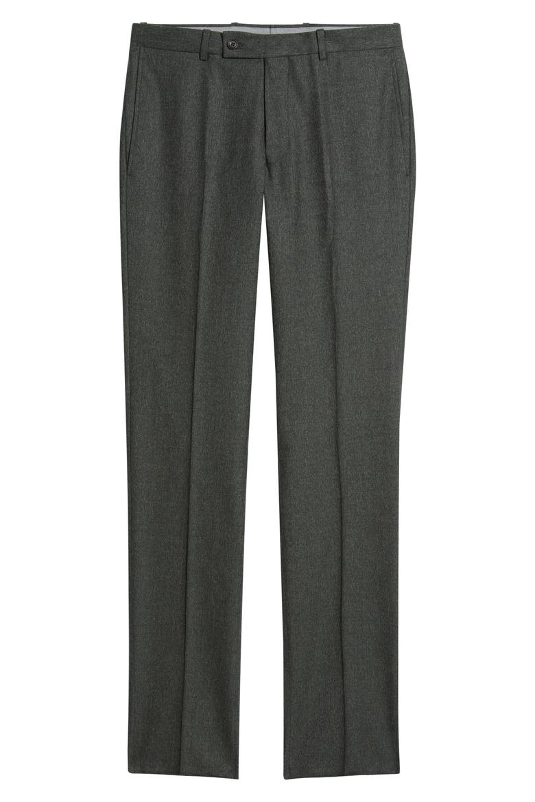 Patrick Flat Front Wool Blend Dress Pants, Main, color, OLIVE