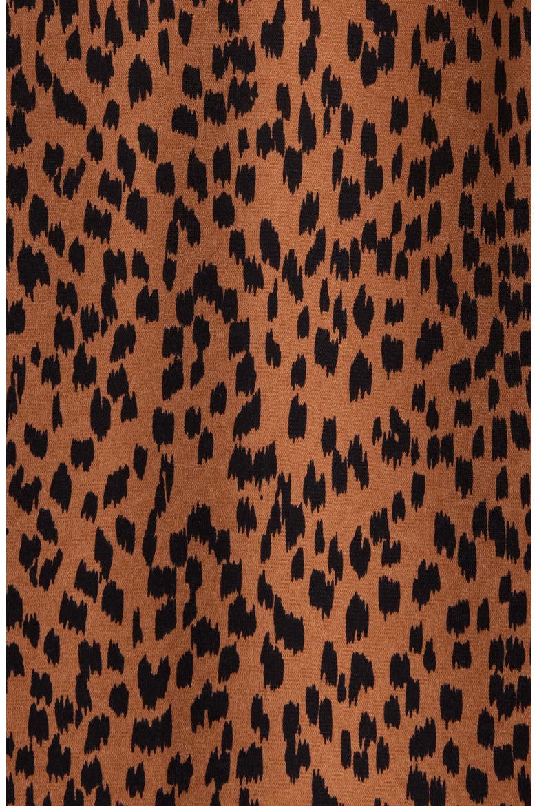 Ruffle Neck Long Sleeve Top, Alternate, color, LEOPARD