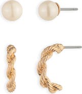 Lauren Ralph Lauren Rope and Imitation Pearl Earring Set