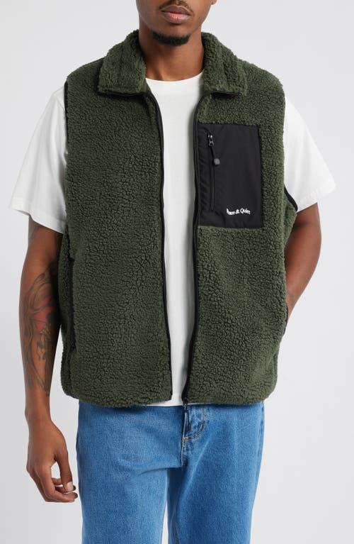 Museum of Peace & Quiet Wordmark Fleece Vest in Forest 