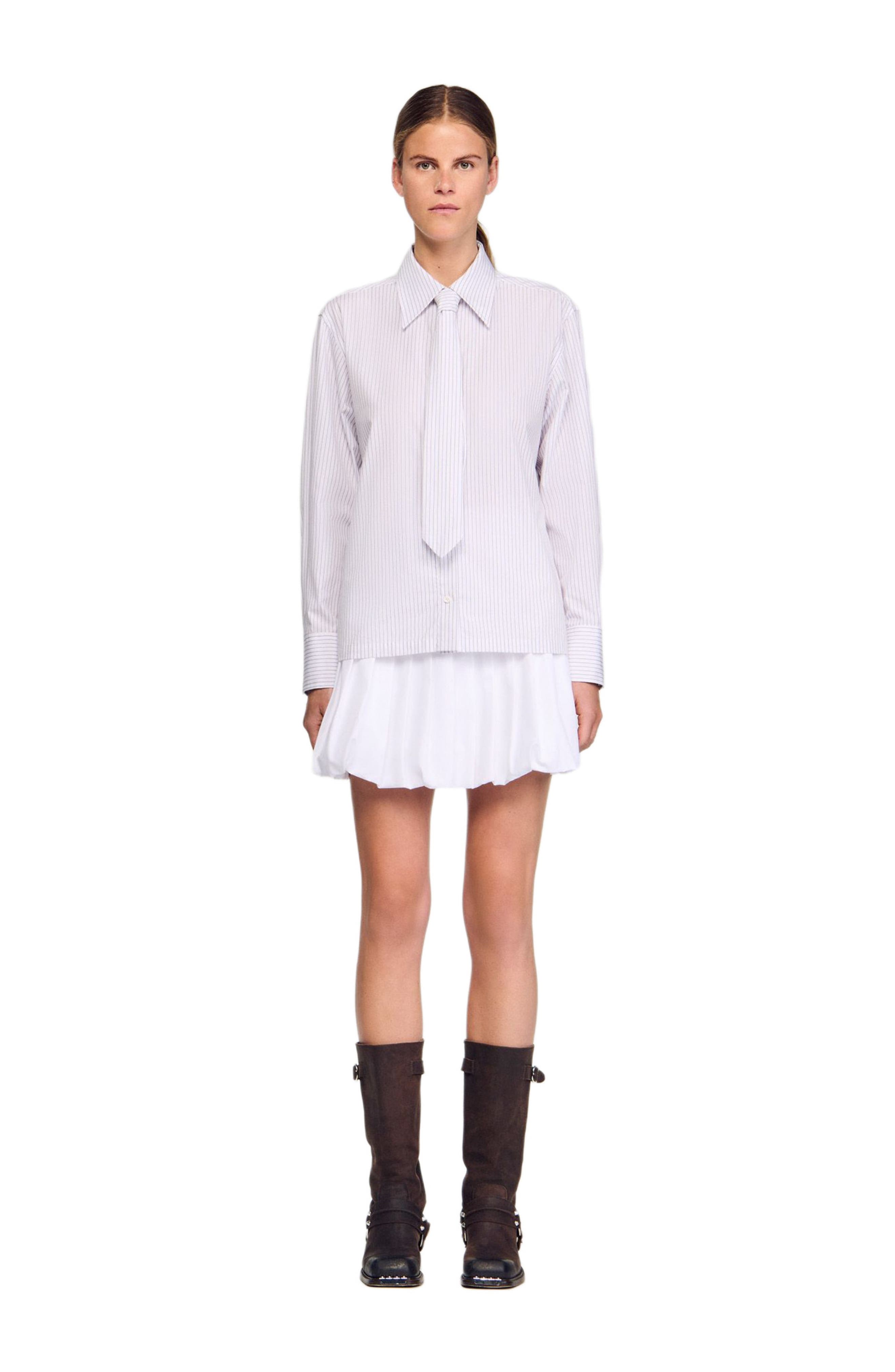 Striped shirt with detachable tie - image 2