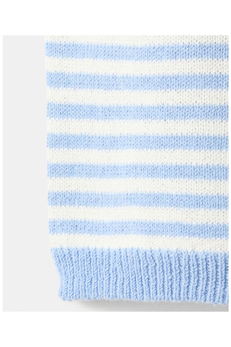 Striped Short Sleeved Sweater, Alternate, color, SKY BLUE