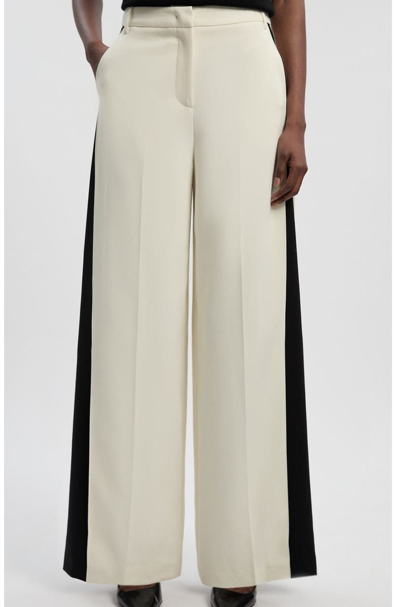 Karen Millen Contrast Colour Wide Leg Trouser, Alternate, color, Mono