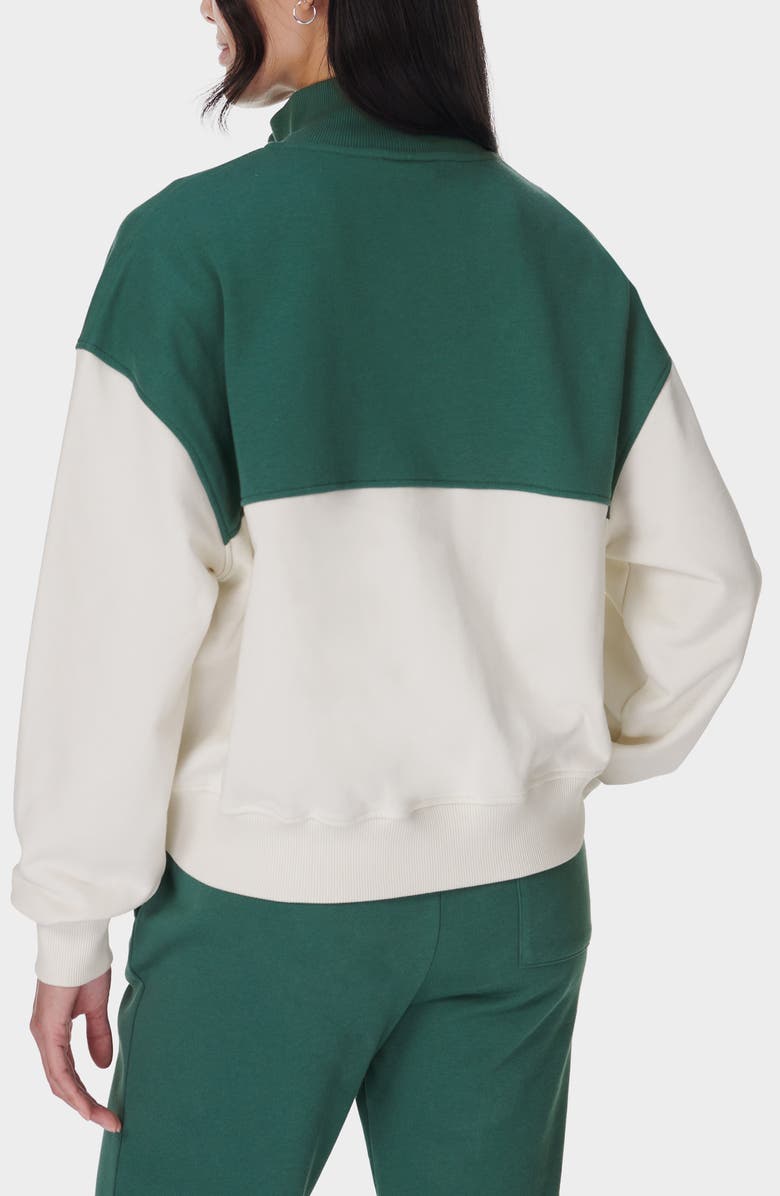 Sweaty Betty Revive Colorblock Half Zip Sweatshirt, Alternate, color, Glade Green Colour Block