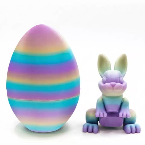 Easter Surprise Egg & 3D Printed Articulated Bunny Toy Set