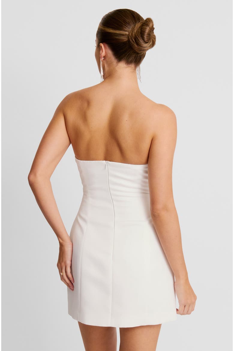 Bandeau Embellished Diamante Mini Dress, Alternate, color, White