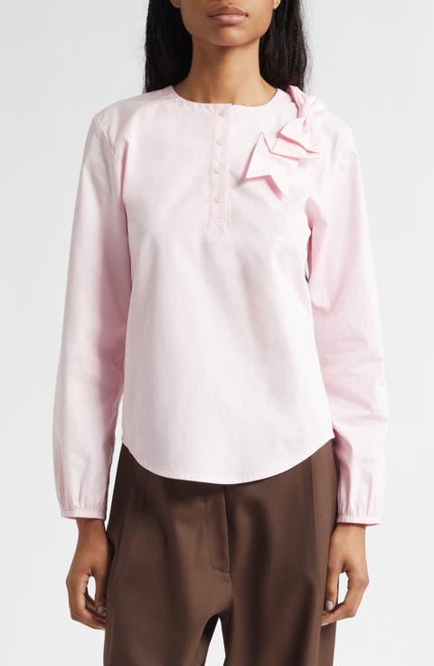Bow Detail Poplin Shirt