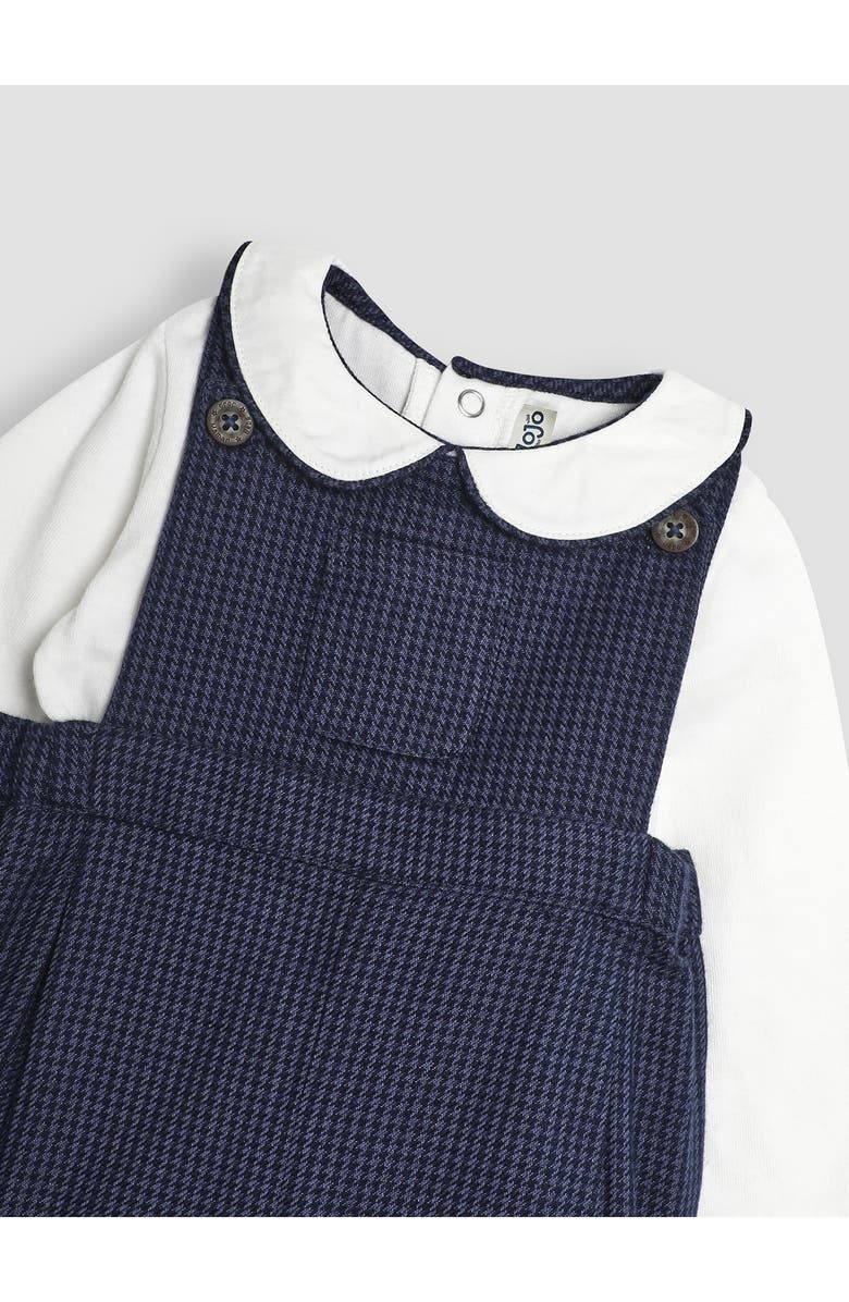 JOJO MAMAN BEBE Peter Pan Collar Bodysuit & Houndstooth Suspender Shorts Set, Alternate, color, 