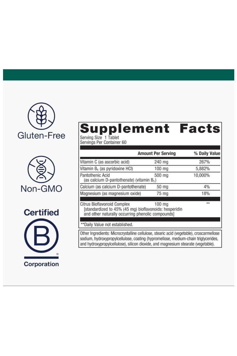 Cortico-B5B6 Adrenal Hormone Energy Support Supplement 60 Tablets, Alternate, color, None