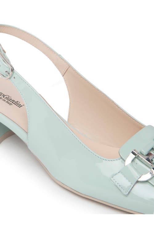 Nerogiardini Patent Leather Horsebit Slingback Pumps In Mint