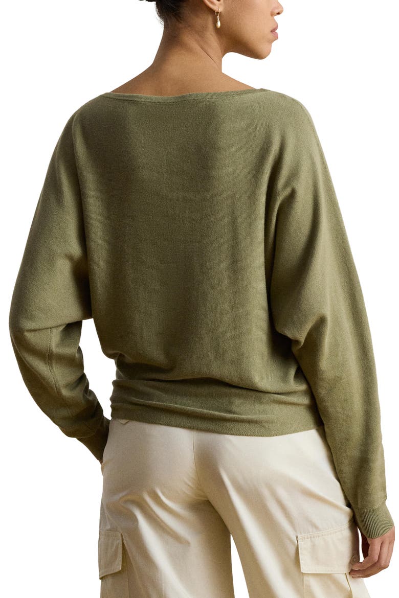 Boat Neck Cotton & Modal Sweater, Alternate, color, LIGHT AGAVE GREEN
