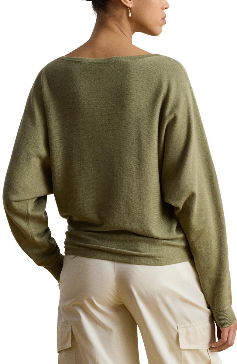 Lauren Ralph Lauren Boat Neck Cotton & Modal Sweater, Alternate, color, Light Agave Green