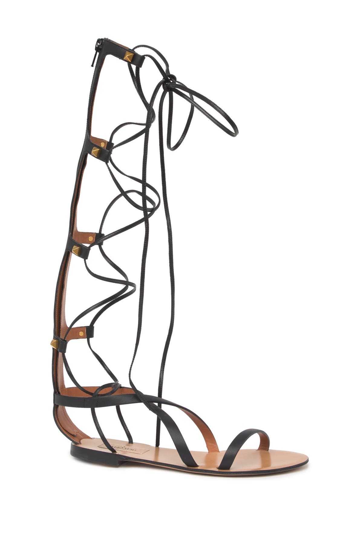 Valentino Garavani 'Rockstud' Tall Gladiator Sandal, Alternate, color, 