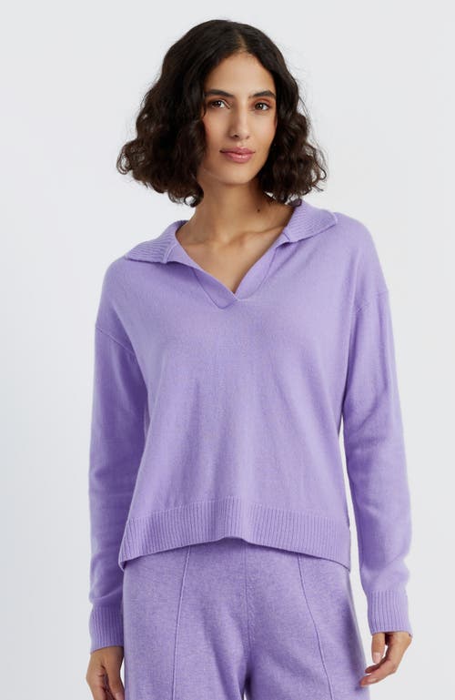 Chinti & Parker Lavender Wool-cashmere Collared Sweater In Lilac Melange