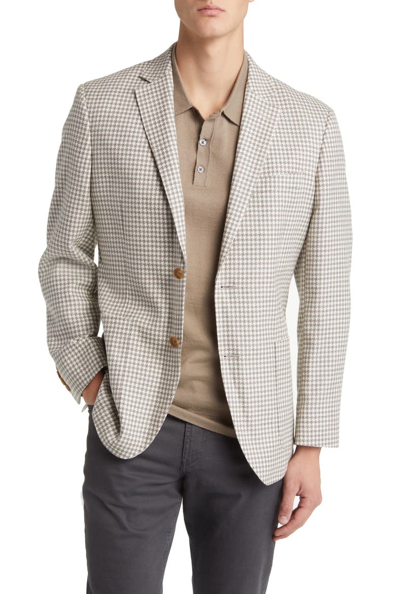 Houndstooth Wool Blend Sport Coat, Main, color, TAN-IVORY RESORT TOOTH