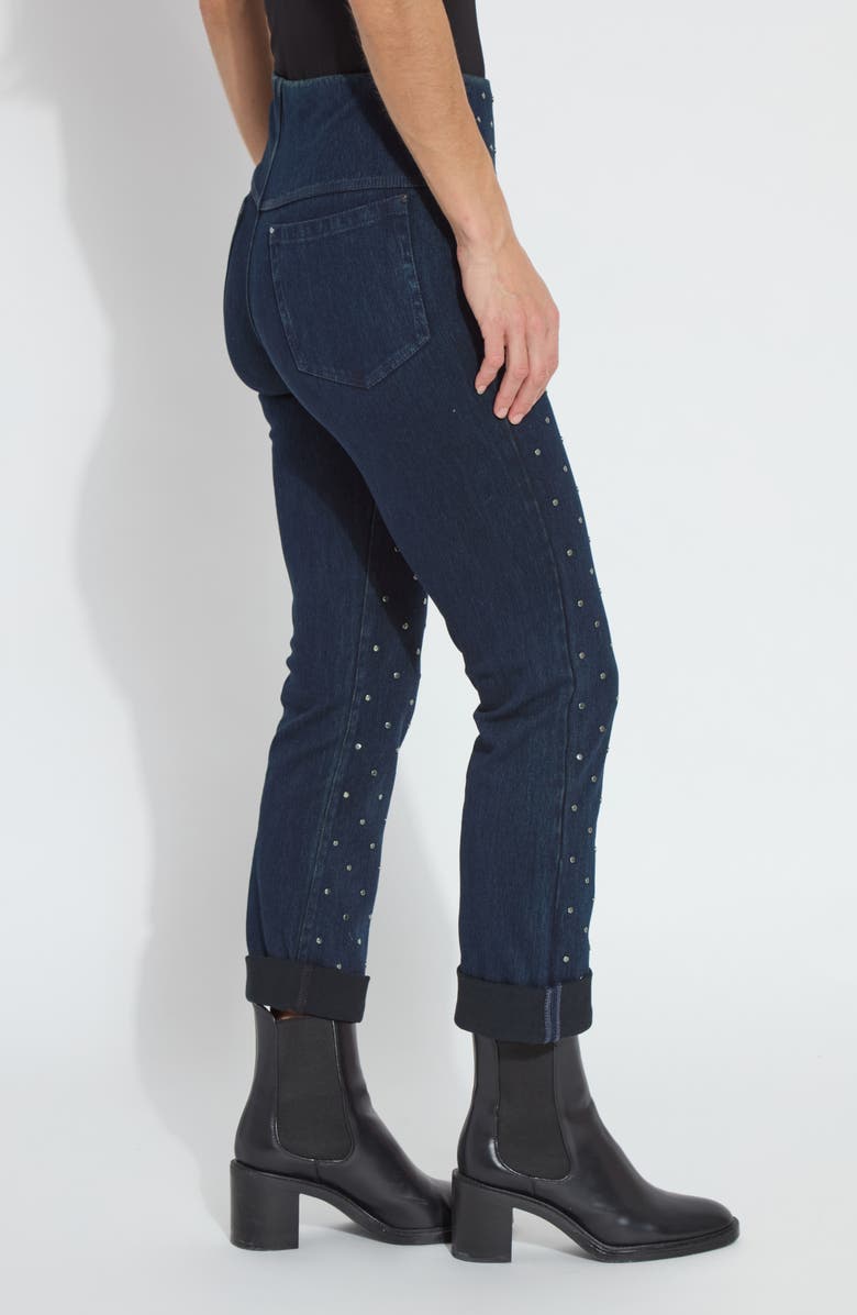 Lysse Studded Boyfriend Denim Pants, Alternate, color, Indigo