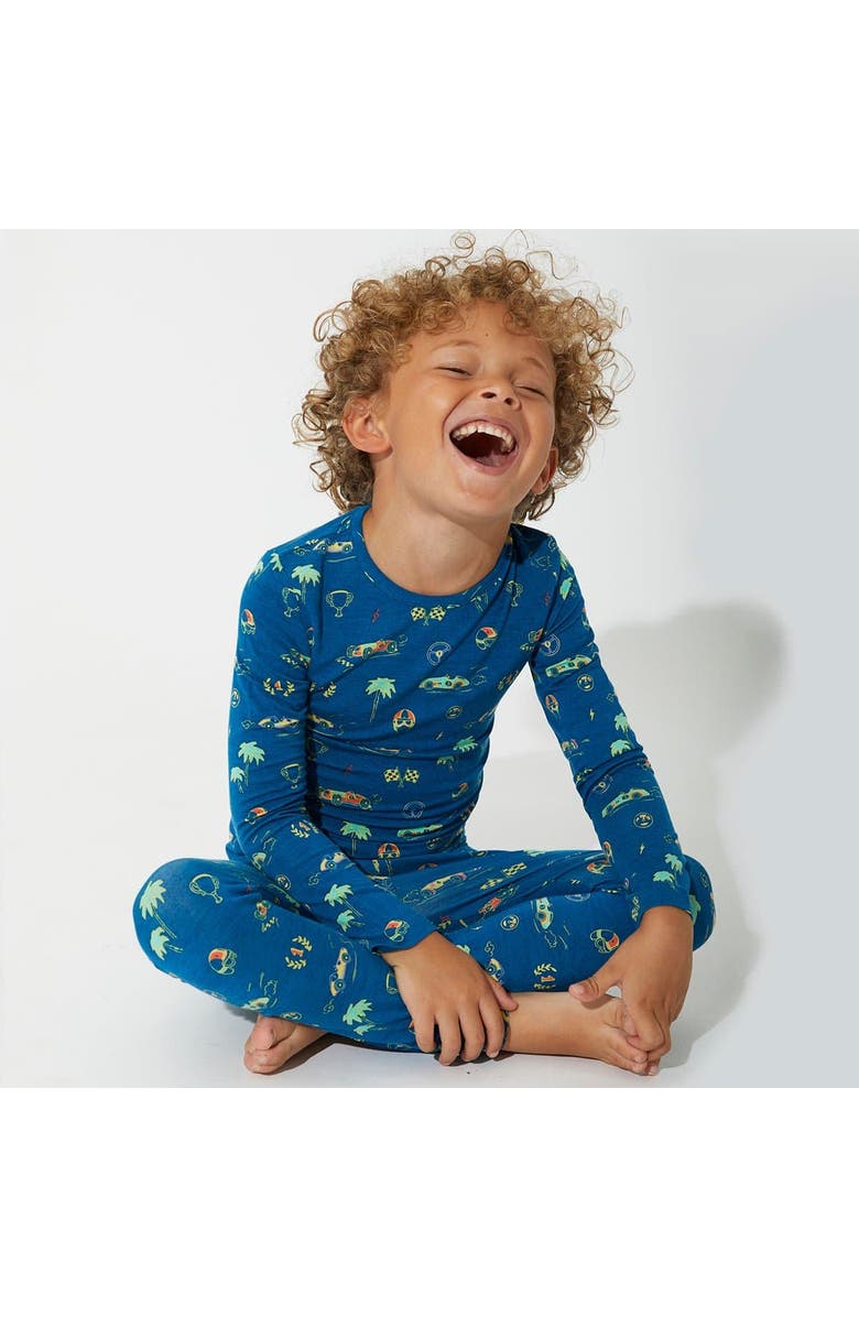 Bellabu Bear Kids' Monaco Blue Set of 2 Piece Pajamas, Alternate, color, Monaco Blue