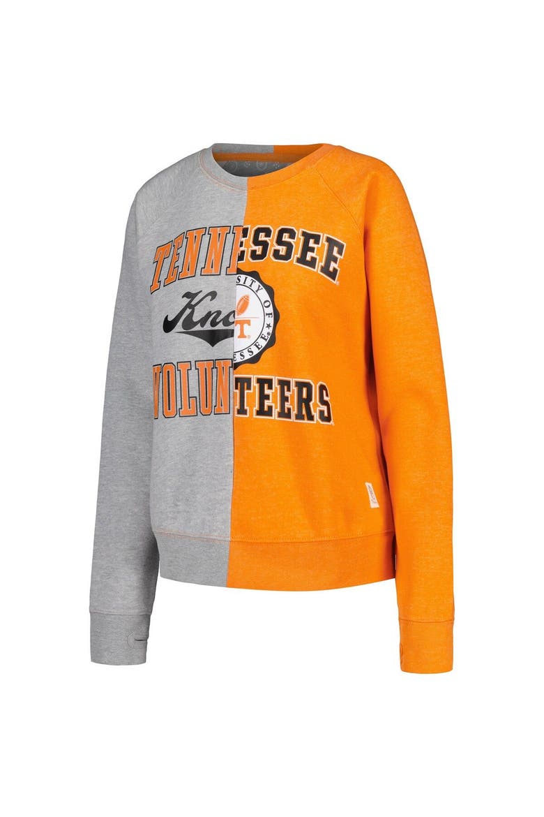 Women's Pressbox Heather Gray Tennessee Volunteers Half and Half Raglan Pullover Sweatshirt, Alternate, color, Heather Gray