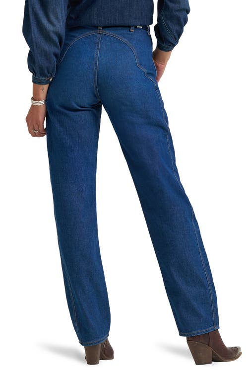 Wrangler High Waist Ankle Barrel Jeans In Blue