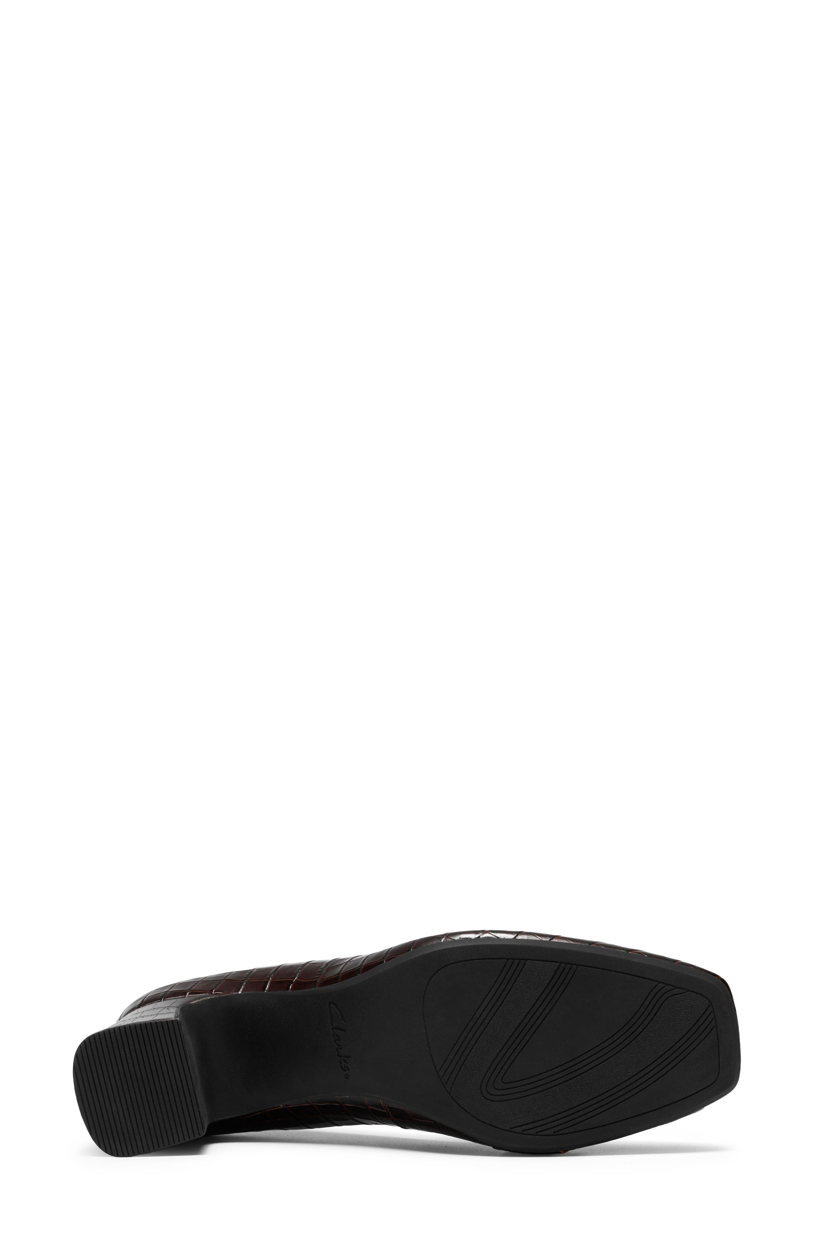 Fernie Edge Croc Embossed Leather Pump, Alternate, color, DARK BROWN CROC
