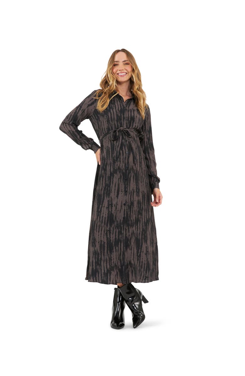 Ripe Maternity Sylvia Shirt Dress  Mocha / Black, Main, color, 