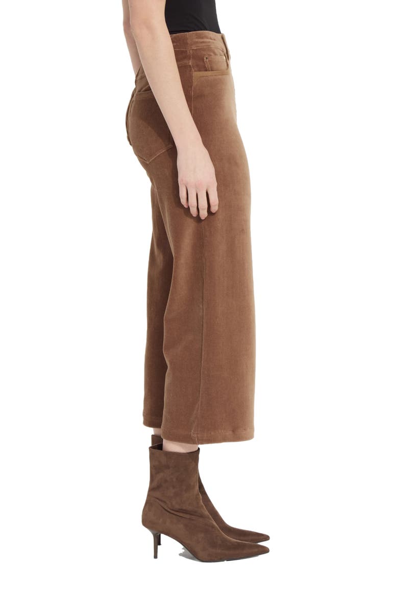 Tilda Stretch Corduroy Wide Leg Crop Pants, Alternate, color, ANTIQUE TOFFEE