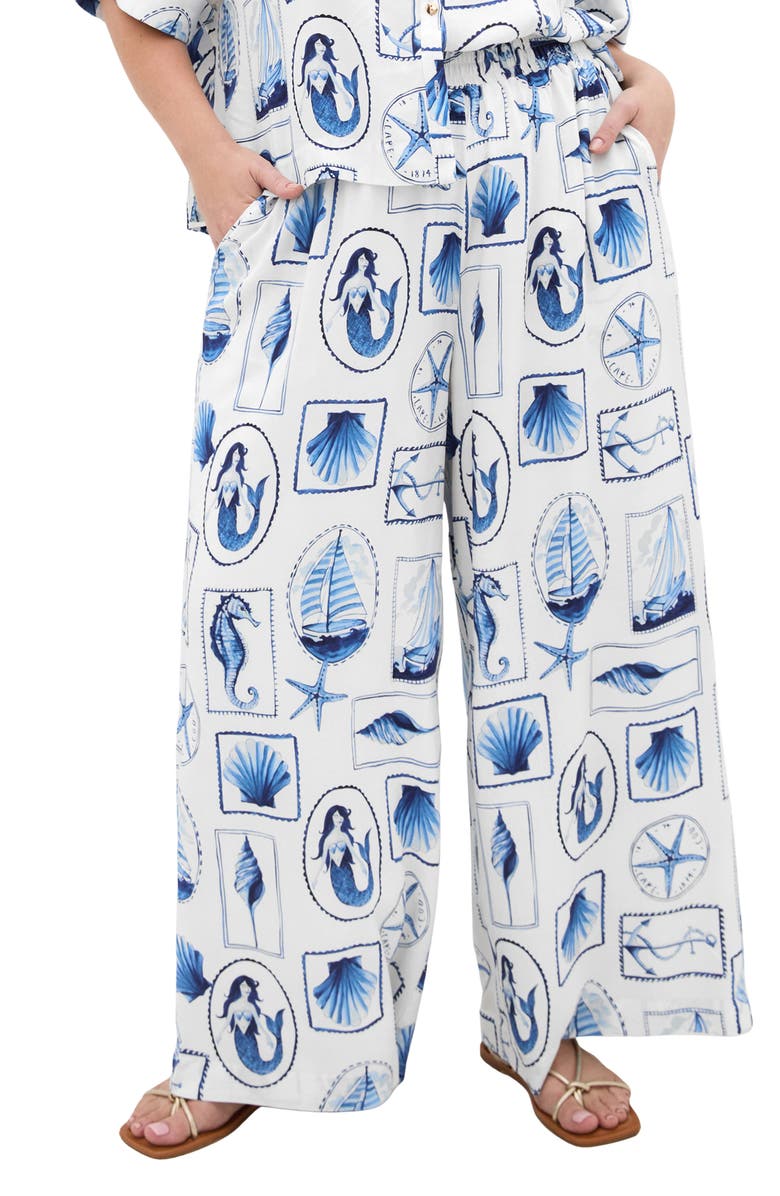 City Chic Liana Print Wide Leg Pants, Main, color, 